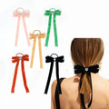 B.PHNE Fashion Accessories Designer Velvet Hair Ties with Bow Butterfly Bowtie Scrunchies Hair Rubber Elastic Hair Bands
