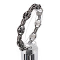 KALEN 225mm Men Punk Stainless Steel Skull Charms Oval Links Bracelet