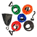 TTSPORTS 11 PCS Nylon Sleeves Resistance Bands Tubes Set With Handles Door Anchor Ankle Straps Travel Carry Bag