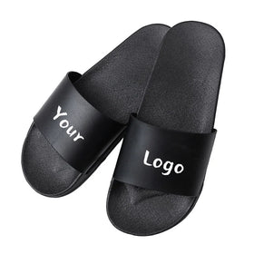 Summer Slippers for Men OEM Sport Sandals Flat Customized Slides Footwear Pvc Beach Slippers Custom Log Plain Slide Sandal