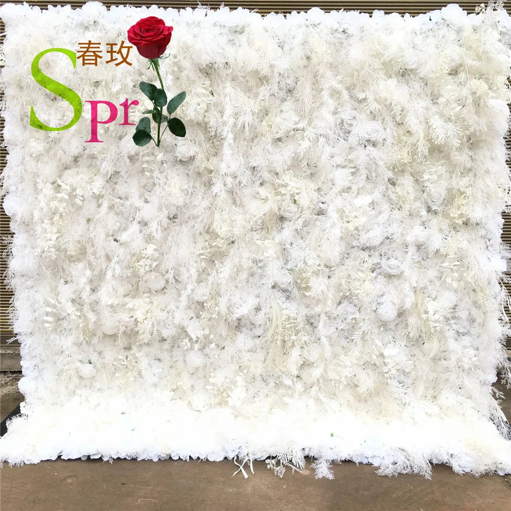 SPR Bride Bouquet Wholesale Wedding Party Birthday Valentine's Day Backdrop Pampas Panels Ombre Flower Wall for Event Decoration