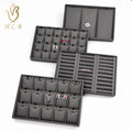 Luxury Stackable Jewellery Display Trays Display Ring Earrings Bracelet Necklace Pu Leather Jewelry Tray