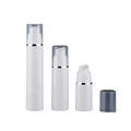 White PP Airless Pump Bottle Gold Silver Ring Lotion Dispenser Skincare Vacuum Container 15 30 50ml Airless Cosmetic Bottle