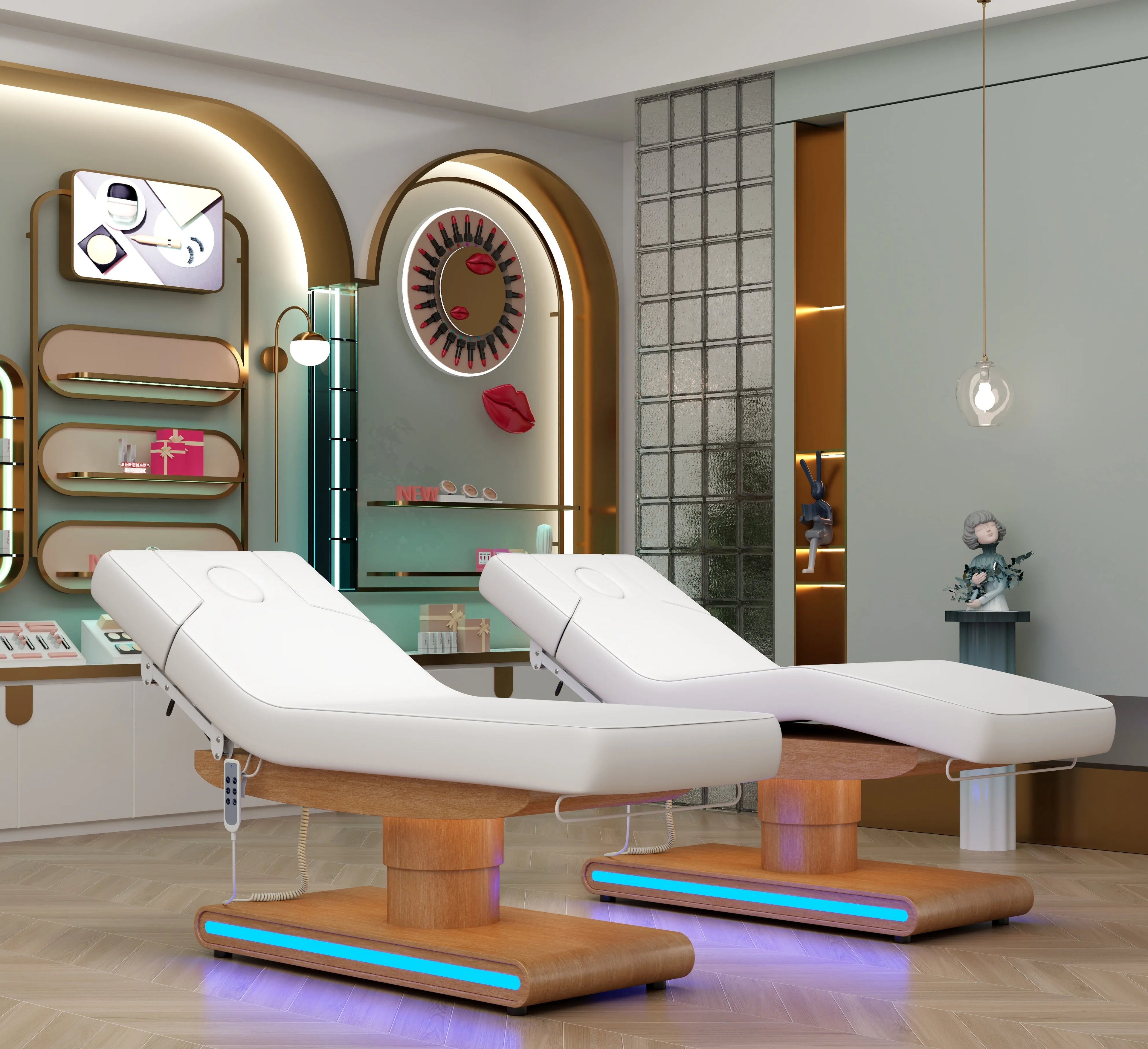 HICOMED Modern Beauty Salon Furniture Electrical 3 Motors  Electric SPA Facial Table Treatment Massage Bed