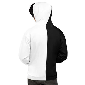Custom Wholesale Logo Unisex Silk Satin Lined Two Piece Sweatsuit Patchwork 2 Toned Zip up Split Satin Lined Streetwear Hoodie