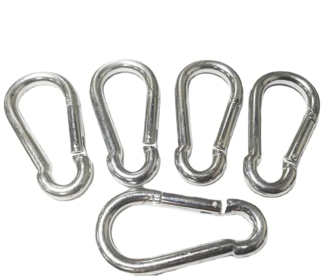 M4*40 M5*50 M6*60 Galvanized Steel Clips Snap Link Buckle Spring Snap Hook Carabiners