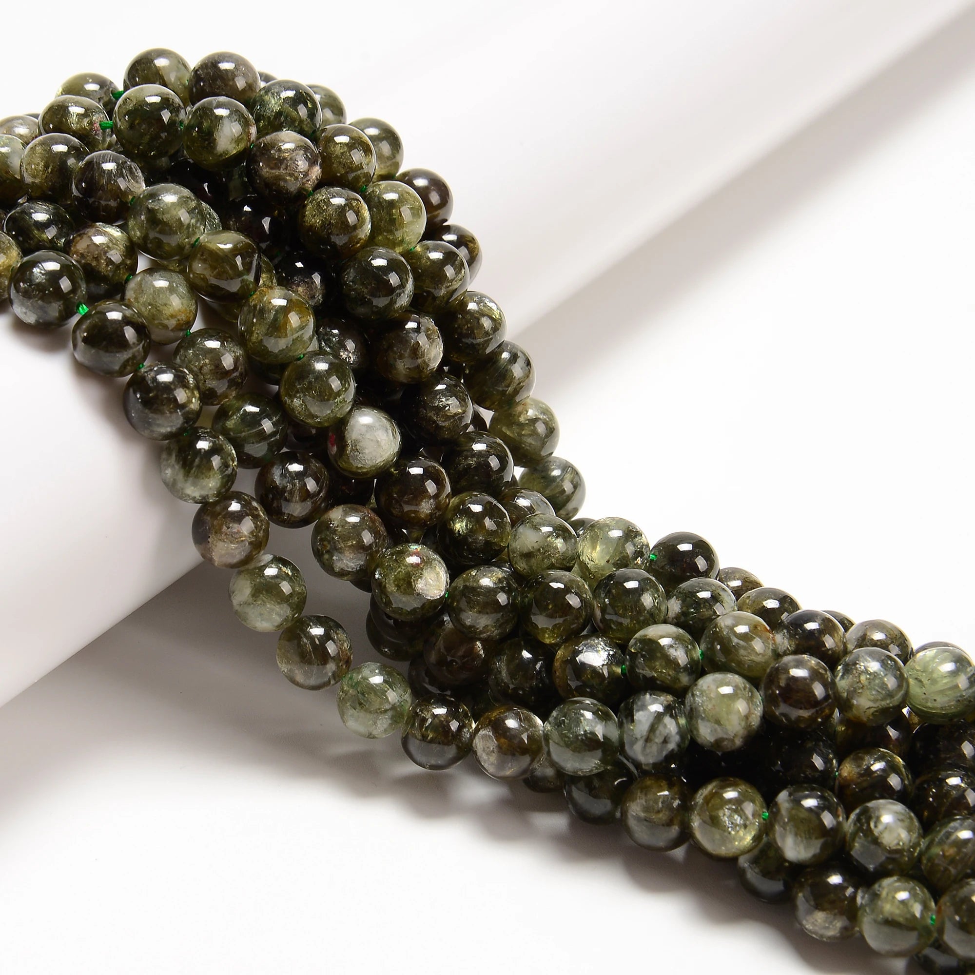 YMJ Natural Green Lepidolite Mica Stone Beads 6mm 8mm 10mm Smooth GIC Certified Jewelry Making Earrings Bracelets Wholesale