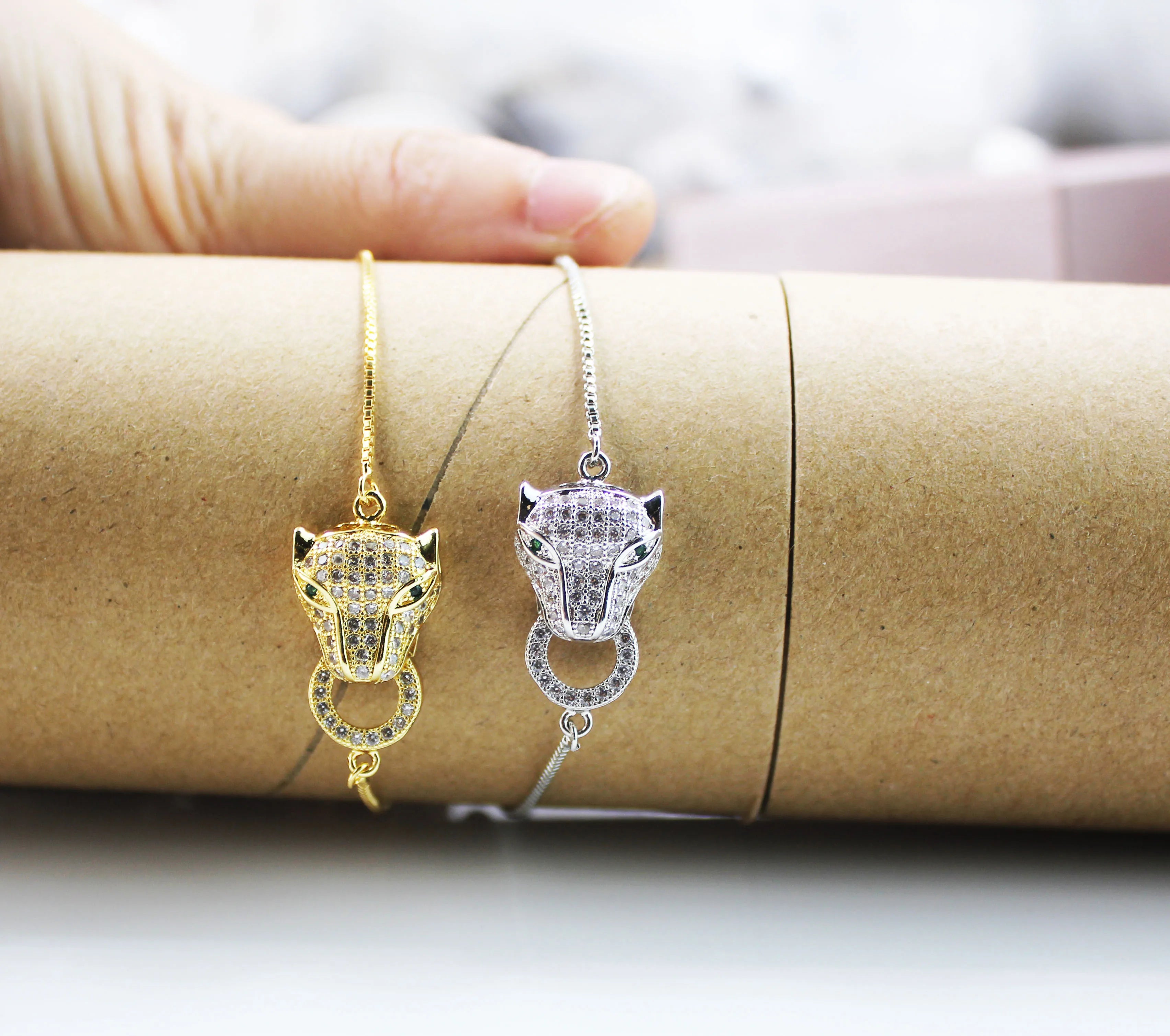 BMZ 2025 New Arrival Trendy Adjustable Leopard Head Bracelet