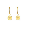 18K Gold PVD Plated Stainless Steel Dangle Drop Earrings Honey Bee Bumblebee Pendant Fine Dangle Style