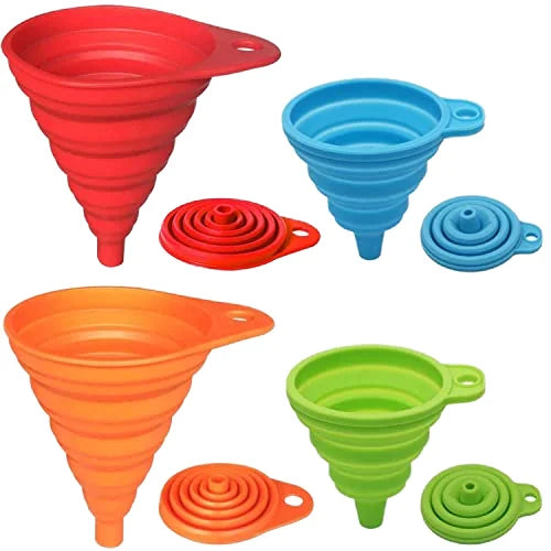 Wellfine Silicone Collapsible Large Funnel Tools Kitchen Gadgets Accessories Funnels for Water Bottle Liquid Transfer