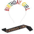 Hot Selling Birthday Party Etiquette Belt Birthday Girl Birthday Queen Decoration Headband Shoulder Strap Set