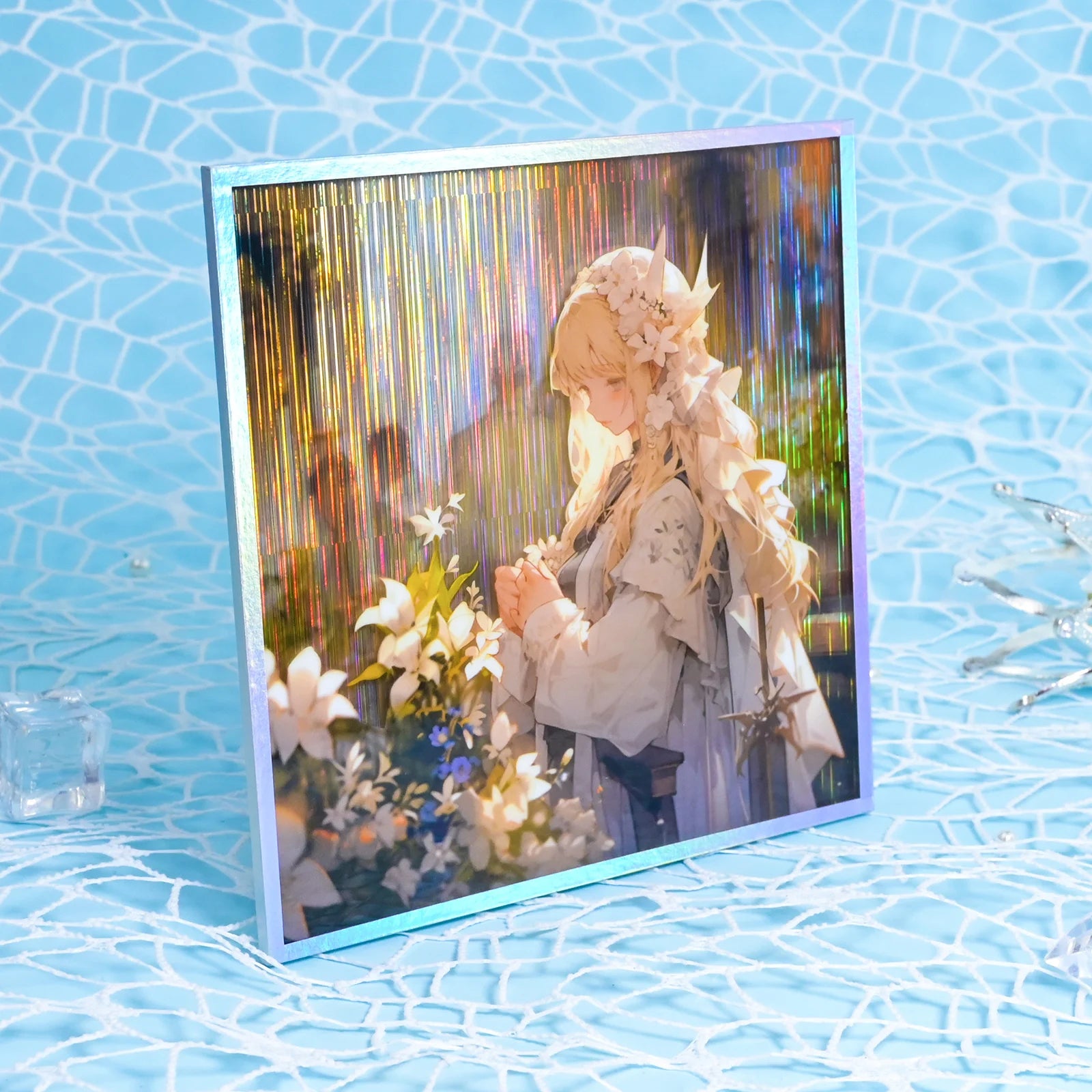 Pikakey High-resolution Printing Anime Shikishi Character Color Paper Holographic Acrylic Illustration Waifu Cards Fan Gift