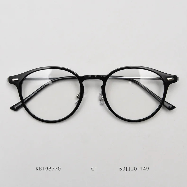 Retro Round Glasses Frame Men Designer Reading Eyewear Titanium Women Prescription