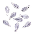 Charms Feather Leaf 14x7mm Antique Silver Color Pendants Making DIY Handmade Tibetan Finding Jewelry