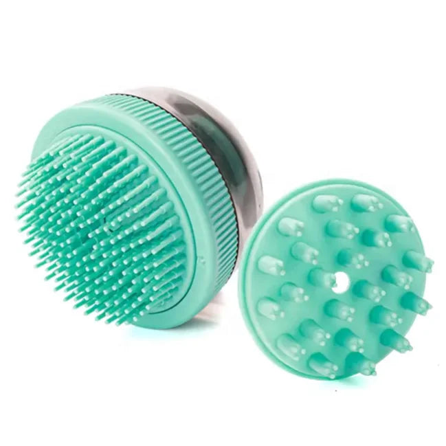 2 in 1 Pet Cat Dog Cleaning Bathing Massage Shampoo Soap Dispensing Grooming Brush