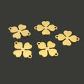 18K Gold Stainless Steel Four-leaf Clover Pendant Charm Double Hole 16 mm KA2204068 for Bracelet Jewelry Findings Components