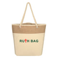 Eco-Friendly Customised Reusable Linen Cotton Burlap Beach Tote Bag Natural Jute Inner Laminated Rope Handle Women's Shopping