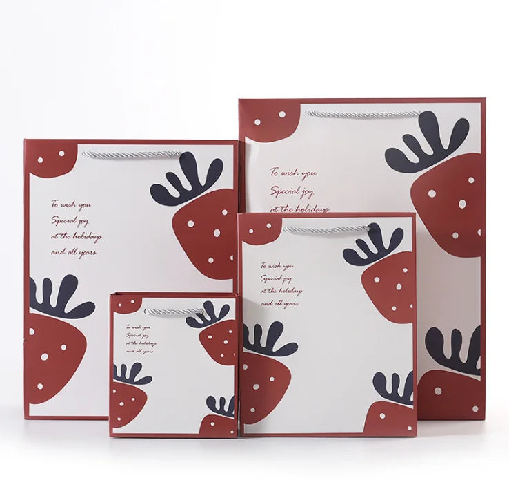 Manufacturers Spot Strawberry Gift Bags  Paper Bags Clothing Shopping Bags