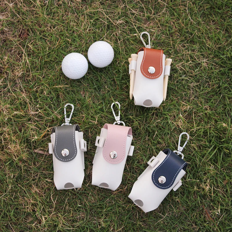 Ready to Ship Portable PU Leather Golf Ball Washer Pocket Pouch Cute Golf Seat Cover With Golf Ball Pouch Gift for Men