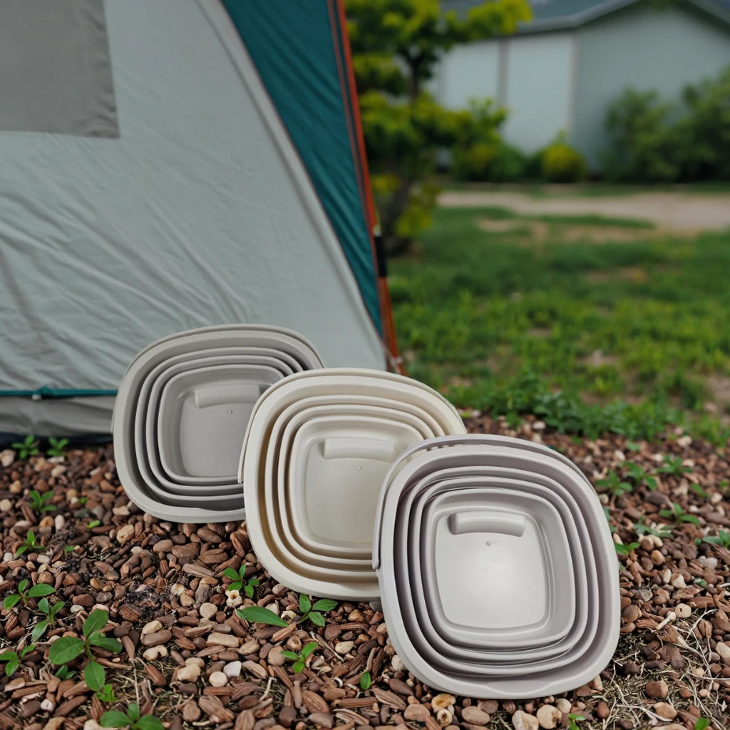 Multi-Function Eco-Friendly PP+TPR Retractable Folding Buckets Portable Pails with 10L Capacity for Water Camping & Mopping