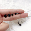 Black Crystal  925 Sterling Silver Stud Earrings for Men Women Jewelry Cubic Zircon Stone Earring