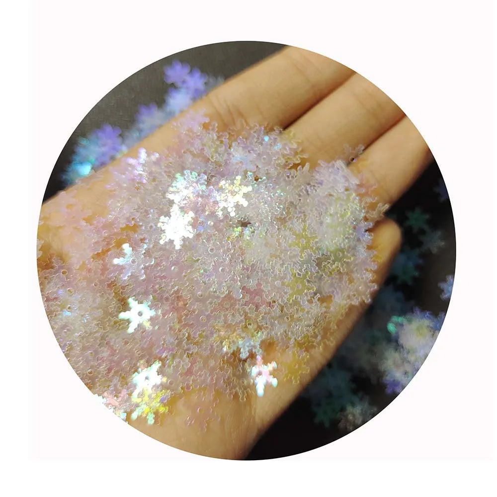 Hot Selling 500g/Lot Shiny Snowflake Sequins and Spangles Christmas Snow Flake Confetti for DIY Crafts Wedding Party Decoration