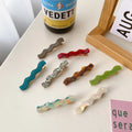 DOWELL French Retro Bangs Summer Wave Hairpin Female Forehead Simple Duckbill Acetate Hair Clips