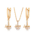 S00129862 xuping Jewelry Romantic Design Elegant Warm Letters LOVE Diamonds Mother's Day Jewelry Set
