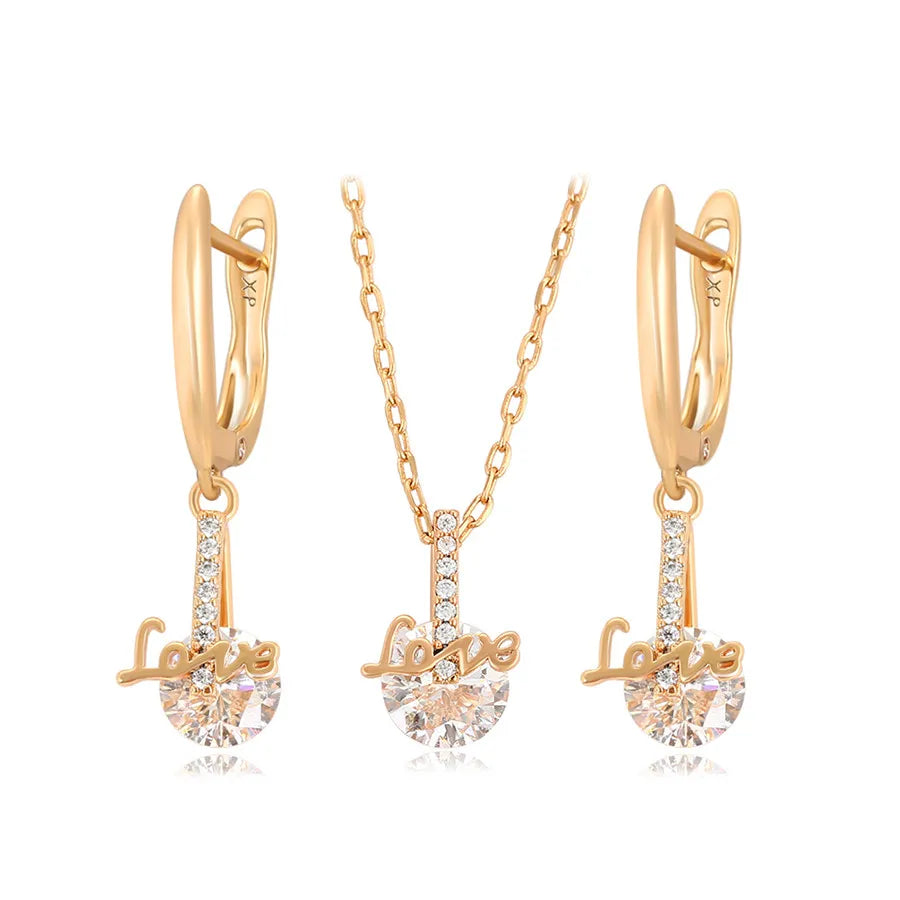 S00129862 xuping Jewelry Romantic Design Elegant Warm Letters LOVE Diamonds Mother's Day Jewelry Set