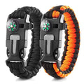 KongBo Wholesale 5 in 1 Outdoor Fire Starter Paracord Survival Bracelet