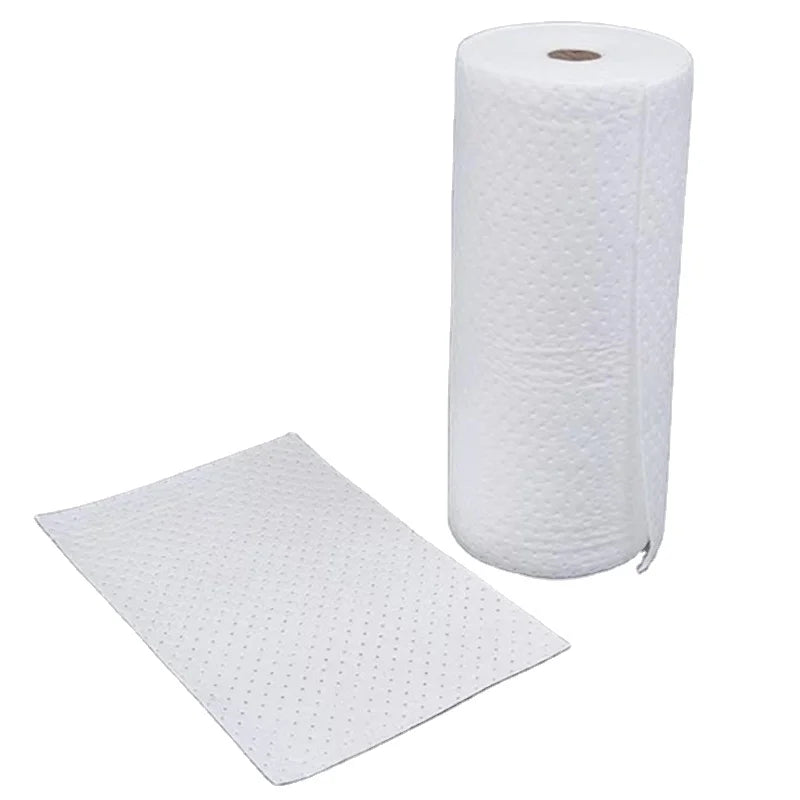 Oilspillpro OOA-M0200 100pp Meltblown Nonwoven 40*50cm Oil Spill Absorbing Sheets Environmental Controls Oil Absorbent Pads