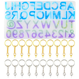 DM027 Reverse Alphabet Letter Epoxy Resin Mold Silicone DIY Keychain Pendant Resin Mould Jewelry Making Craft Accessories