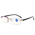 Fashionable Men & Women Frameless Reading Glasses TR90 Plastic Titanium Diamond Cut Reading Glasses Anti-Blu-Ray