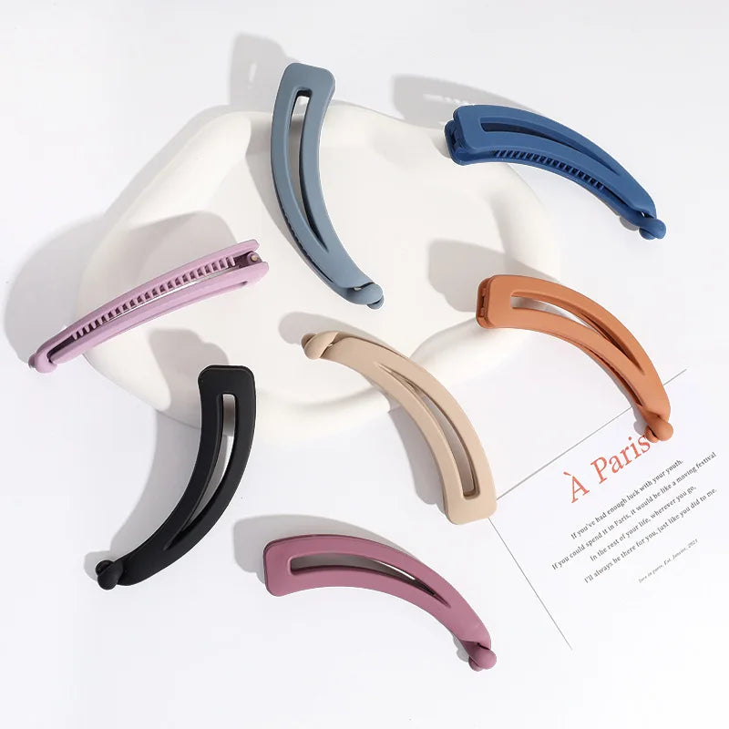Wholesale Banana Clip Acrylic Non-slip Fashionable Smart Casual Hairgrip Simple Pure Color Matte for Women Girls Fixed Hair Clip