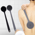 Multi-Functional Long-Handle Bath Brushes Soft Silicone with Konjac Sisal Hemp Bristles for Body Scrub & Bathroom Cleaning