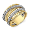CAOSHI Unisex Jewelry New Multi Circle Combined Two Color Electroplating Silver Rings Men Women Gold Dainty Braided Ring Lady
