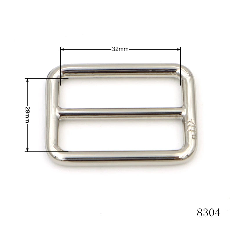 32mm Mirror Nickel Metal Tri-Glide Buckle with Custom Logo Zinc Alloy Strap Adjuster Adjustable Bag Strap Slider Hardware