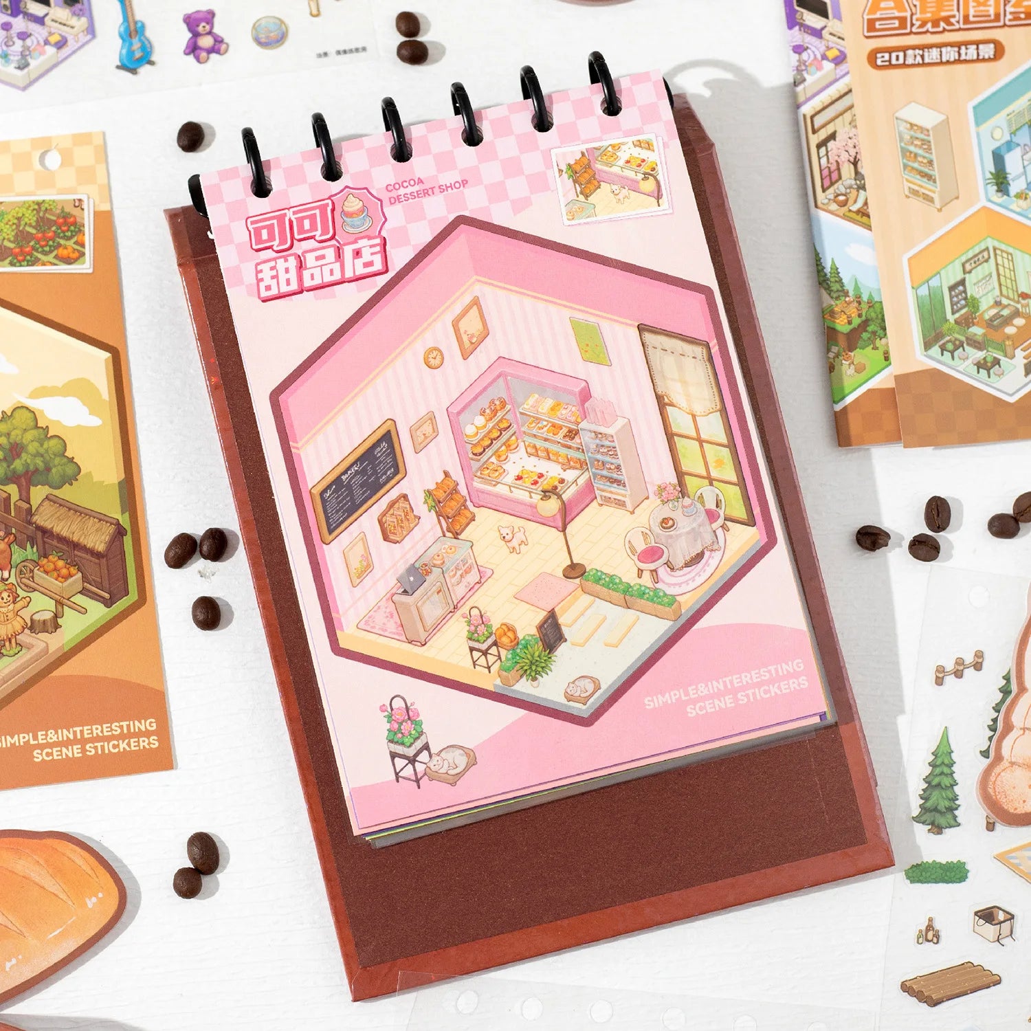 40pcs/pack Collected Book Little World Series Mini Scene Handbook Decoration Material Stickers