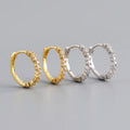 2022 Fine Jewelry Korean Fashion 925 Sterling Silver White Diamond Big Earrings Gold Plated Hoop Earrings Women Wedding Jewelry