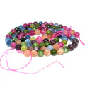 Wholesale 4/6/8/10/12mm Dyed Color Multicolor Tourmaline Loose Gemstone Beads for DIY Jewelry