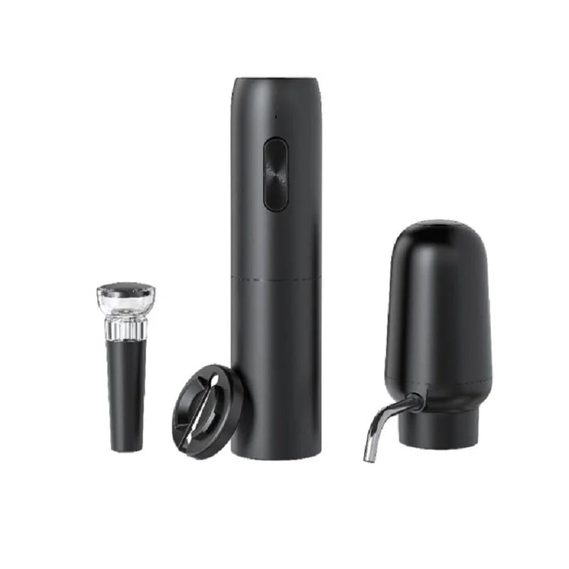 2024 Newest Black One Touch Type C Charging Rechargeable Electric Wine Opener Wine Dispenser Aerator Kit