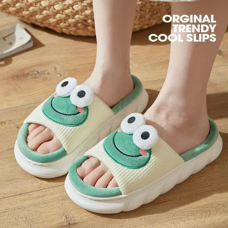 Valentine's Gift Wholesale Women Winter Heart Indoor slippers Flat Warm House Slides Cute Love Heart Slippers