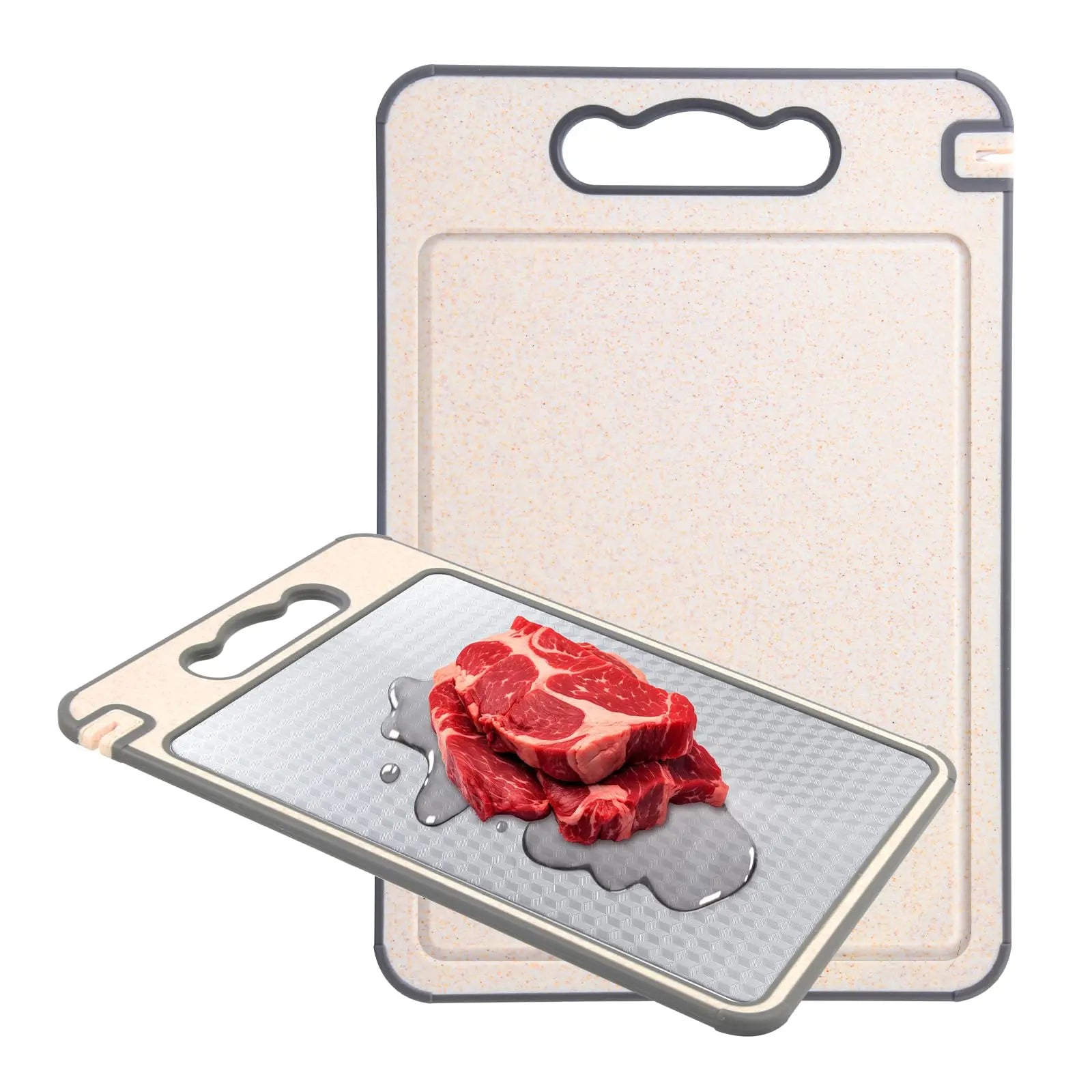 Cutting Board Stainless Steel  2-in-1 Double-Sided Non-Slip PP Easy to Clean