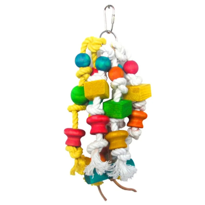 Eco-Friendly Colorful Hanging Decorative Bird Toys Sisal Material Parrot Stand Wooden Venting Bird Supplies