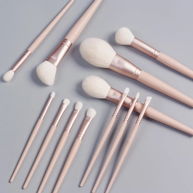 YRX  Full Set Super Soft Synthetic Hair Makeup Brushes 12-Piece Beauty Brush Suit Eye Shadow Blush Foundation Application Face