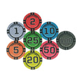 Hot Selling Ceramic Poker Chips 39mm 10g with Big Black Number Value Any Design Can Custom From Chinese Manufacture for Casino