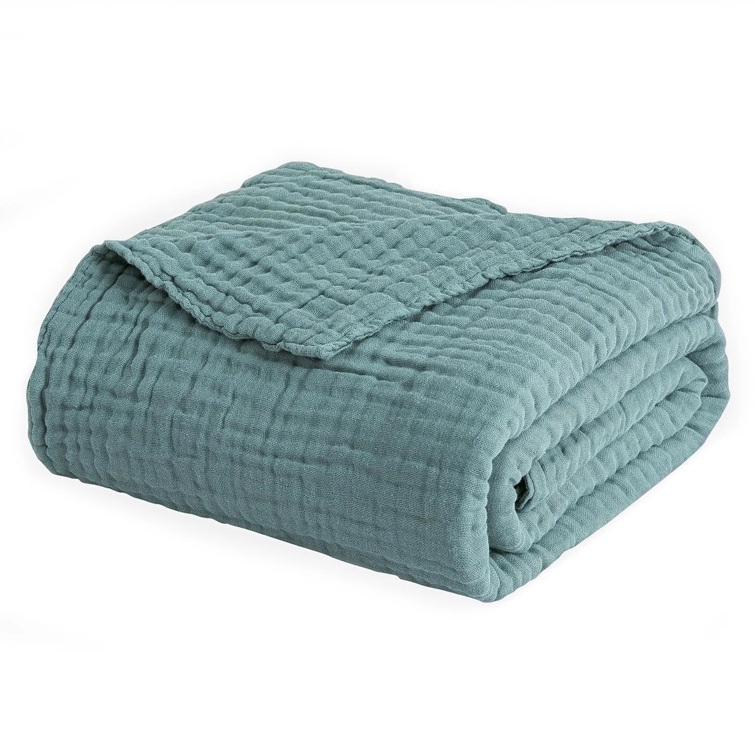 Muslin Throw Blanket 100% Cotton Blankets for Couch Breathable Gauze All Season Soft and Lightweight Pre-Washed