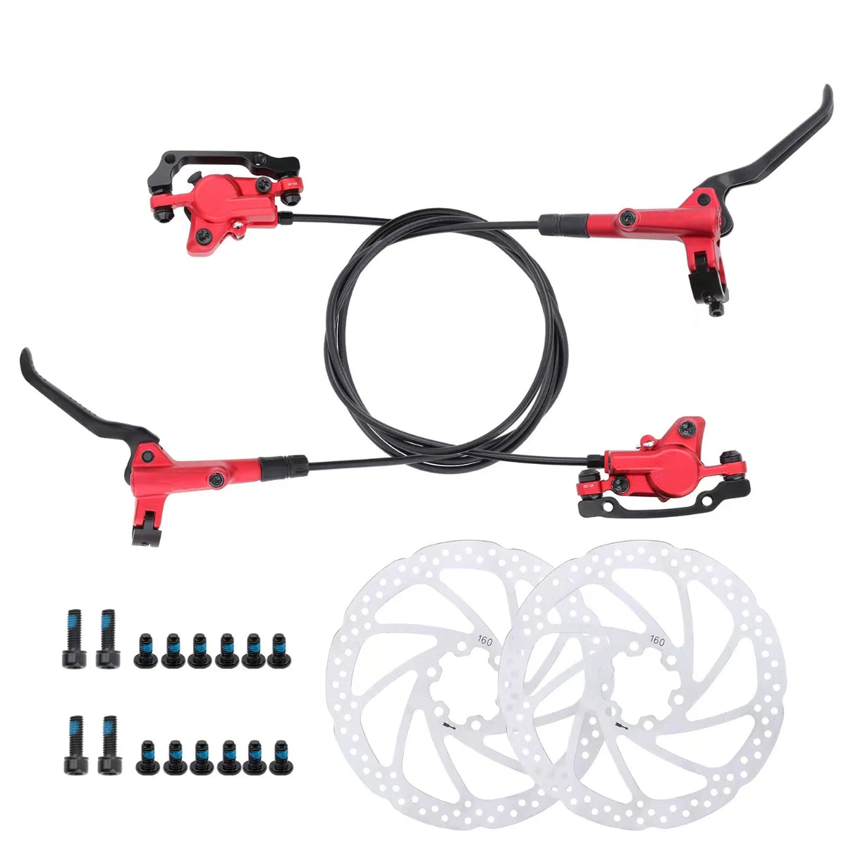 Road Mtb Hydraulic Disc Aluminum Bicycle Brake Kit 160mm Brake Rotor Bicycle Oil Brake Bicycle Parts Upgrade MegaBDM