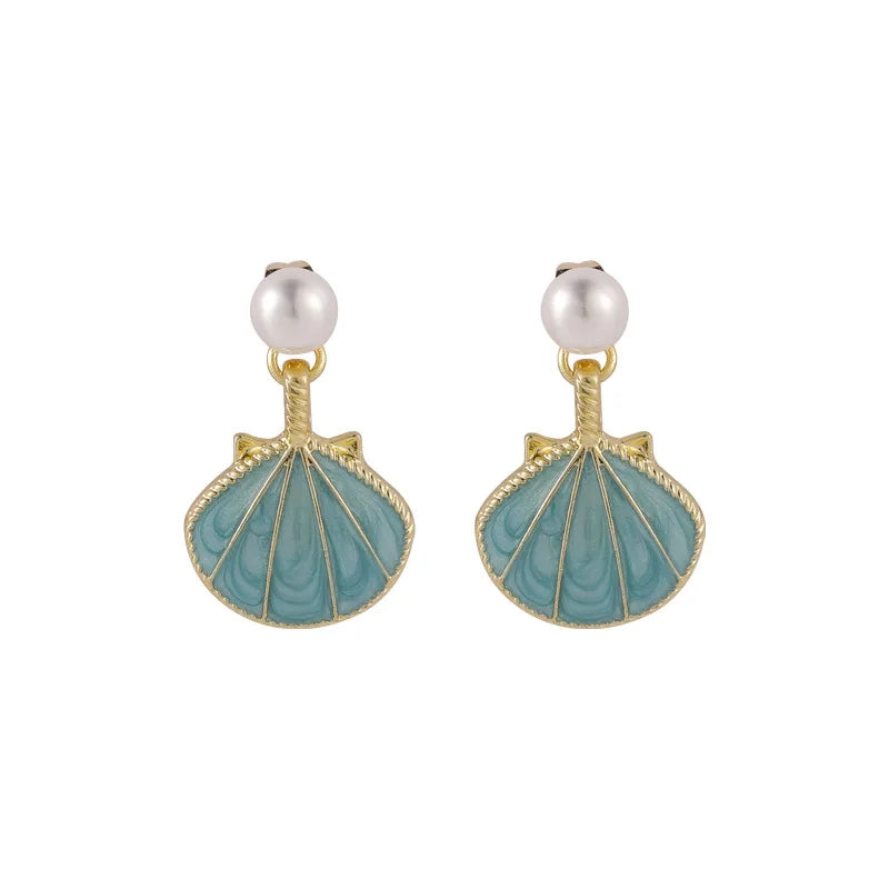 Ocean Jewelry Protect Shell Earrings Pearl Stud Earrings Women