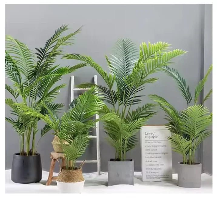 Wholesale Greenery Artificial Areca&Phoenix Palm Tree in Pot Natural Touch Plastic Decorative Artificial Plant Stylish Design